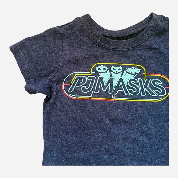 Kids navy blue printed “pjmasks”T-shirt 2T glow in dark round neck short sleeved - Picture 2 of 6